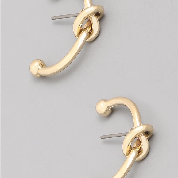 Knotted Gold Earrings - Picture 2 of 2